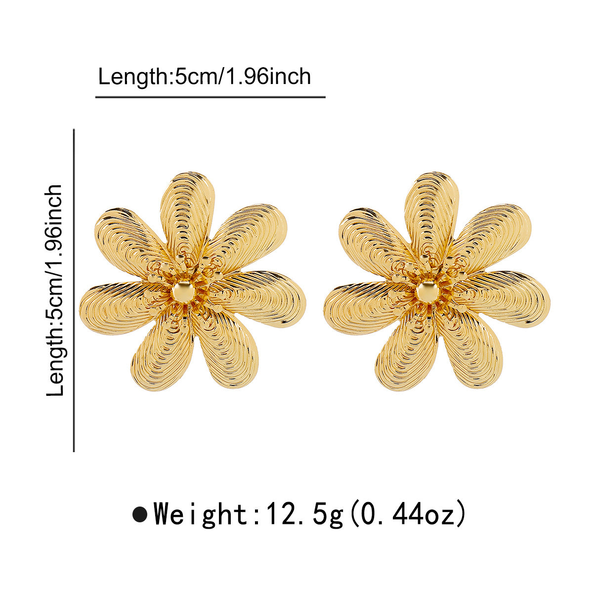 Pendientes de aleación con forma floral a la moda para mujer con acabado chapado, ideales para fiestas y ocasiones formales