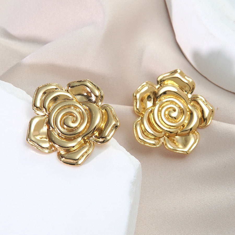 Vintage Elegant Floral Stainless Steel Earrings