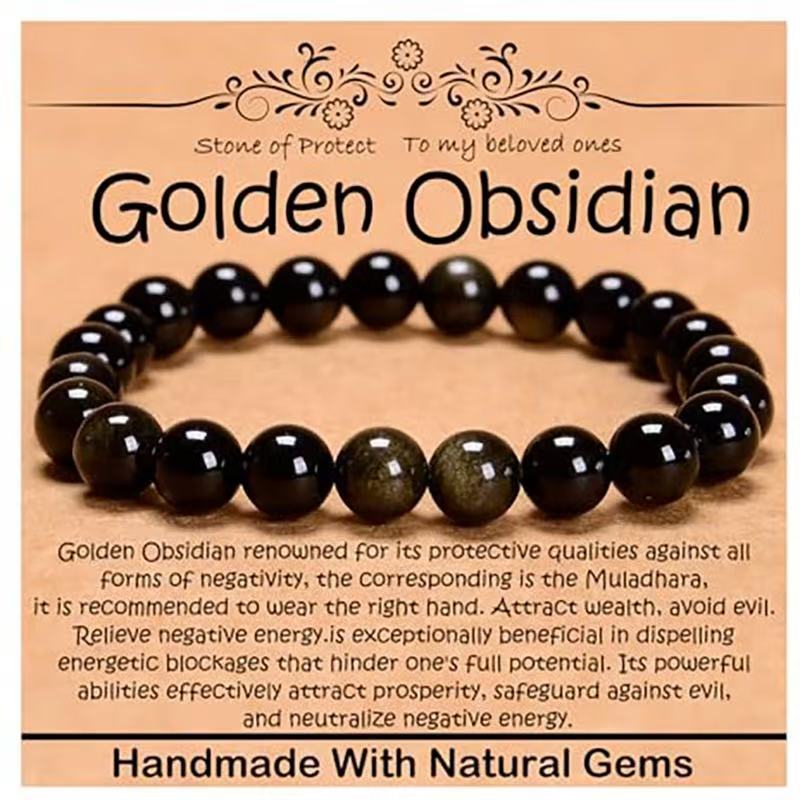 Minimalist Natural Stone Beaded Bracelet Unisex Geometric Round Handmade Jewelry Gift