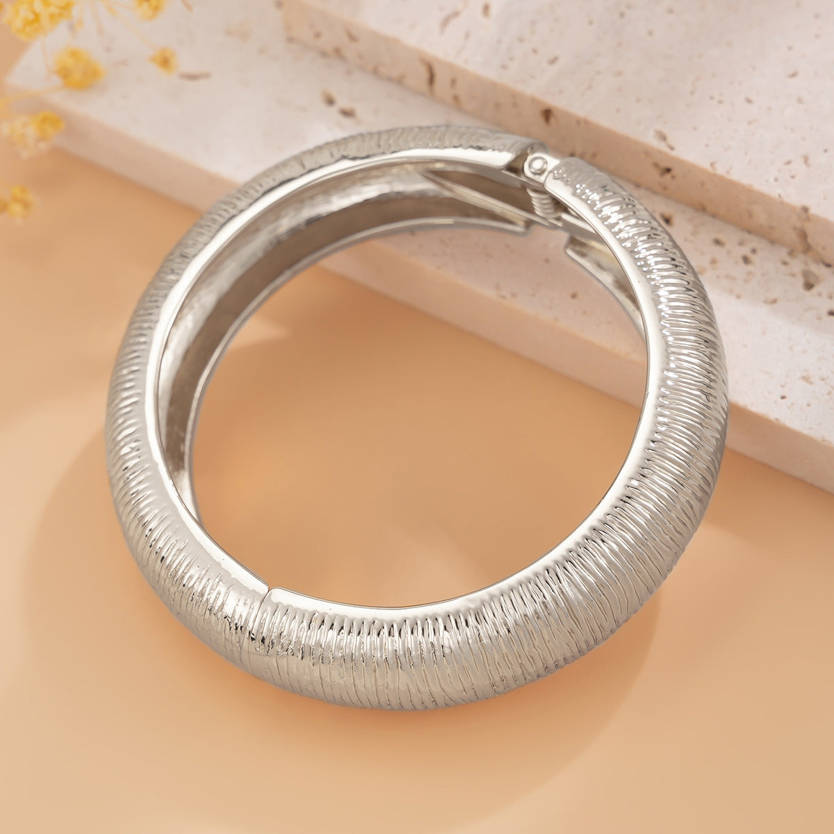 Minimalist Geometric Square Hollow Plated Alloy Bracelet for Women