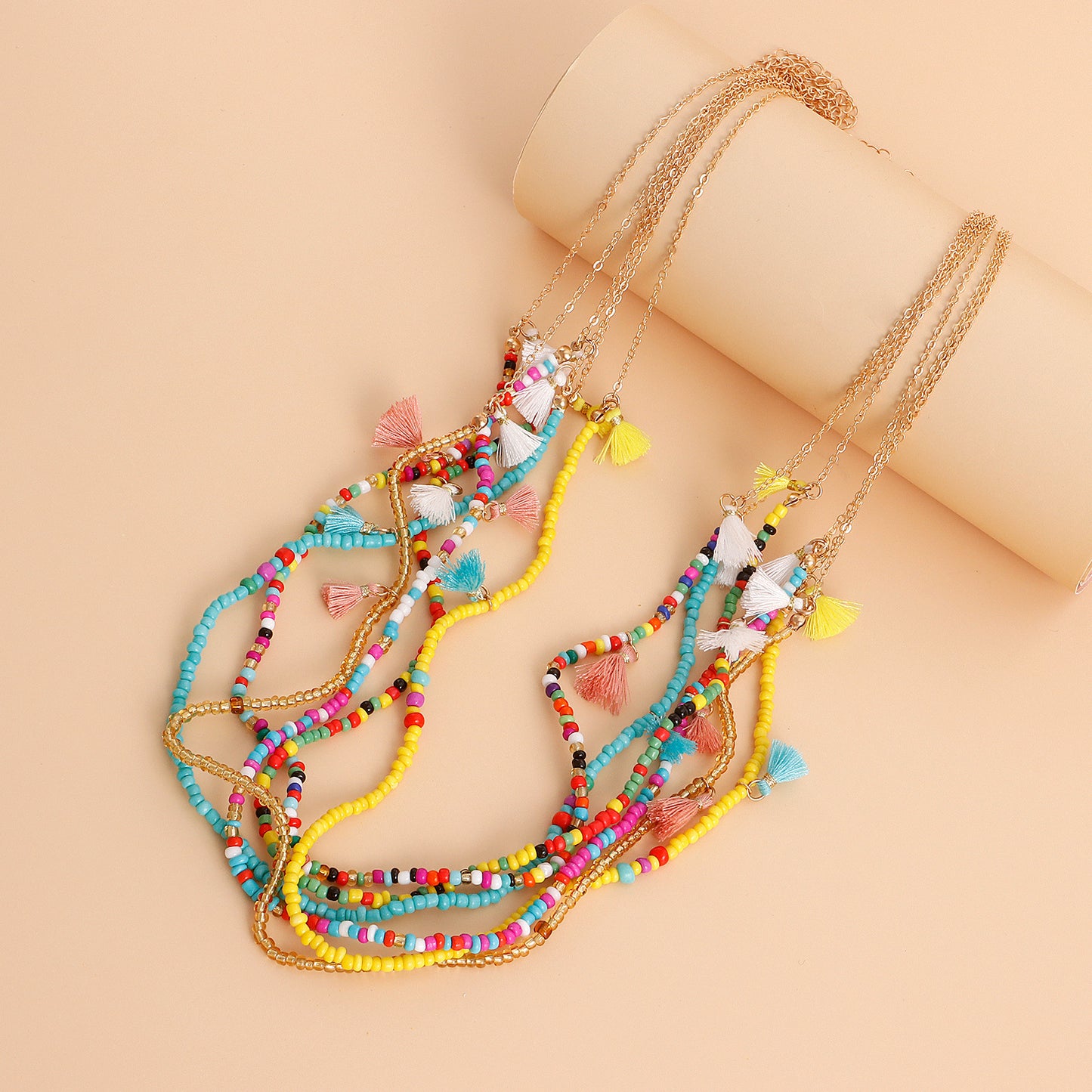 Minimalist Tassel Waist Chain for Women with 3mm Metal Beads and Adjustable Length