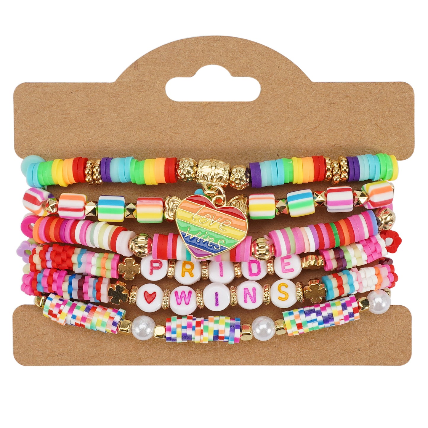 Bohemian Vintage Heart Shape Glass Pendant Multi-layer Bracelet for Women