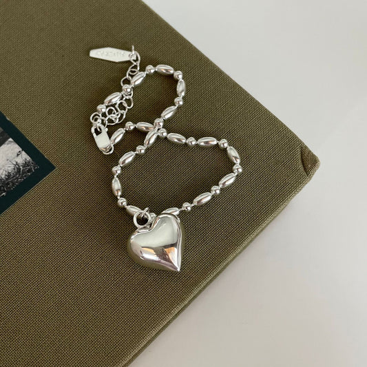 Bracciale da donna dolce e minimalista placcato in argento sterling 925 a forma di stella con perline a oliva