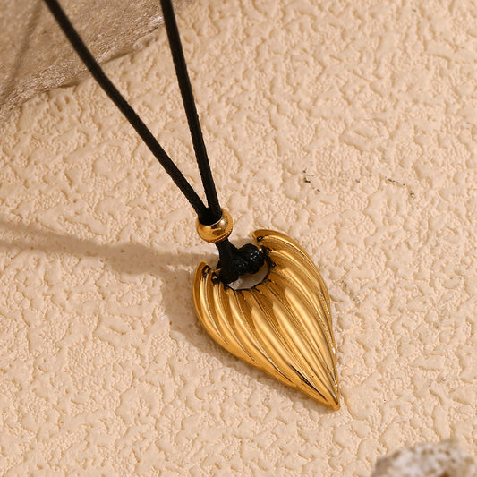 Collana con Pendente Geometrico Minimalista alla Moda in Acciaio Inossidabile con Placcatura in Oro 18K da Donna