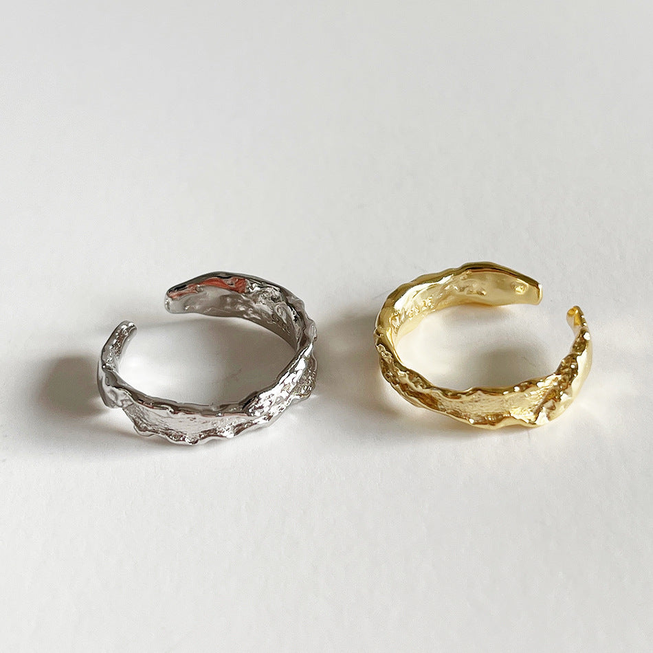 Sweet 925 Sterling Silver Chain Texture Ring for Women