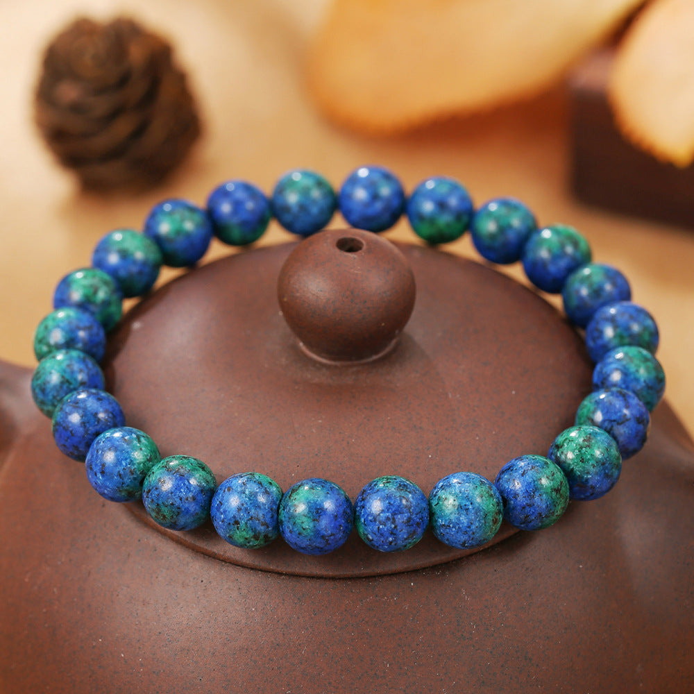 Lotus Beaded Bracelet with Tiger Eye Turquoise Agate and Volcanic Stone for Unisex