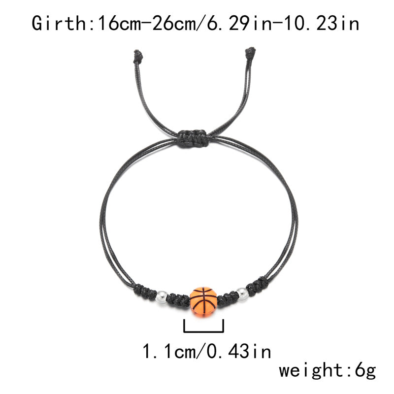 Handmade Adjustable Acrylic Ball Bracelet for Women Geometric Round Volleyball Tennis Theme Casual Fashion Jewelry