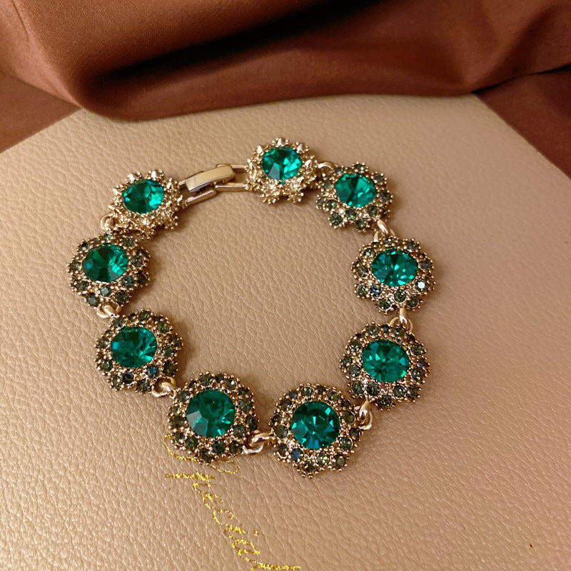 Vintage Green Rhinestone Butterfly Pearl Earrings with Stainless Steel Posts for Women