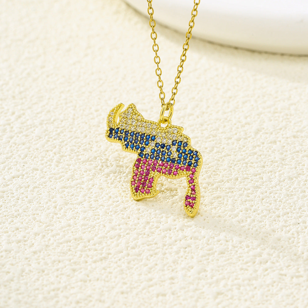 Collar de Acero Inoxidable con Colgante en Forma de Corazón y Zirconia Incrustada a la Moda para Uso Unisex
