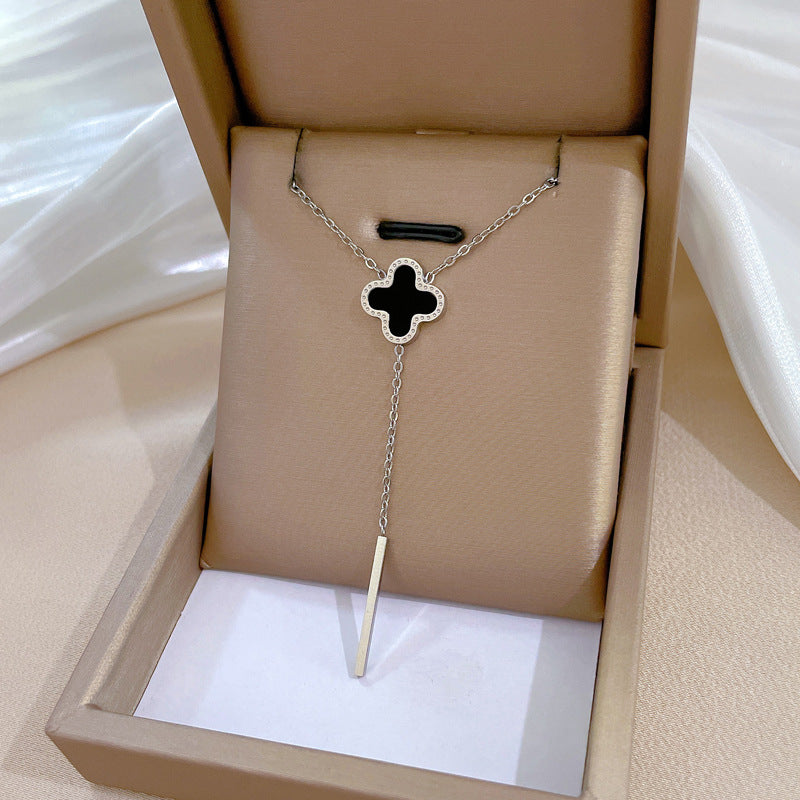 Collana in acciaio al titanio geometrica minimalista per unisex con catena irregolare