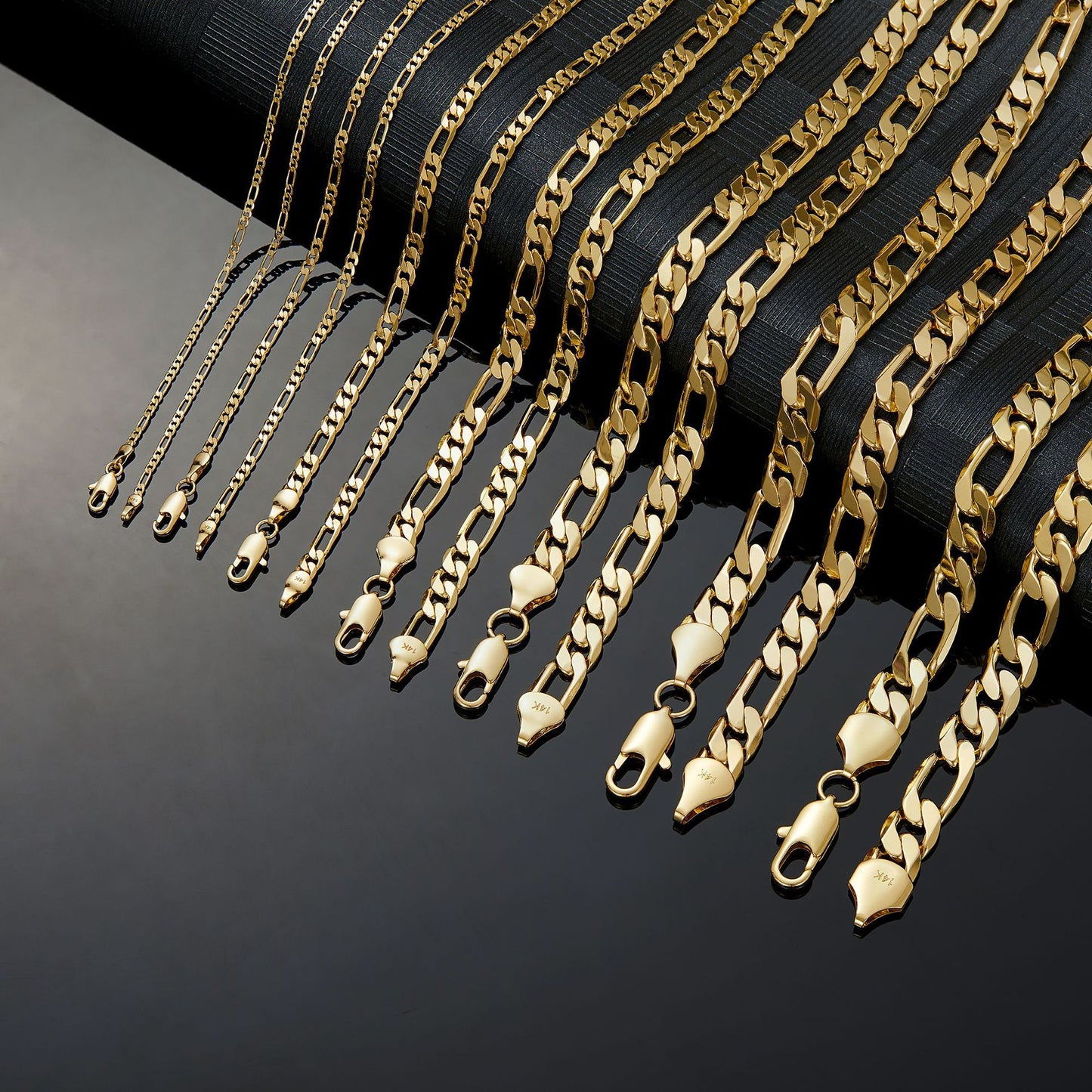 Collana a catena geometrica in acciaio al titanio lucido placcato oro 14K unisex
