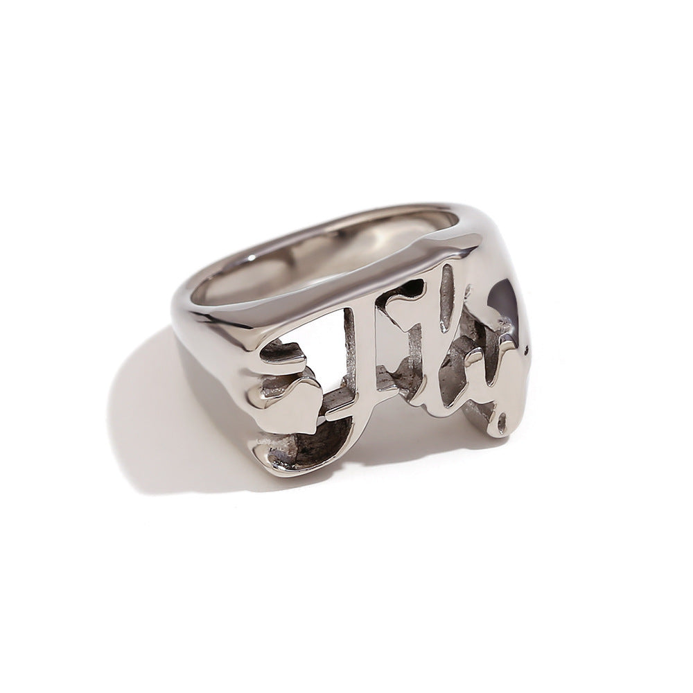 Anillo de acero inoxidable creativo en forma de corazón con baño de oro de 18 quilates para mujer, joyería minimalista de moda apropiada para la oficina