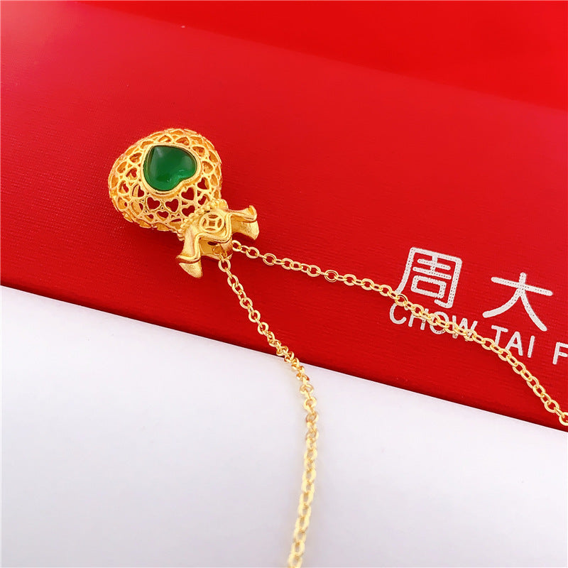 Collana pendente minimalista a forma di goccia d'acqua per donna e uomo in acciaio al titanio con intarsio di strass e finitura placcata