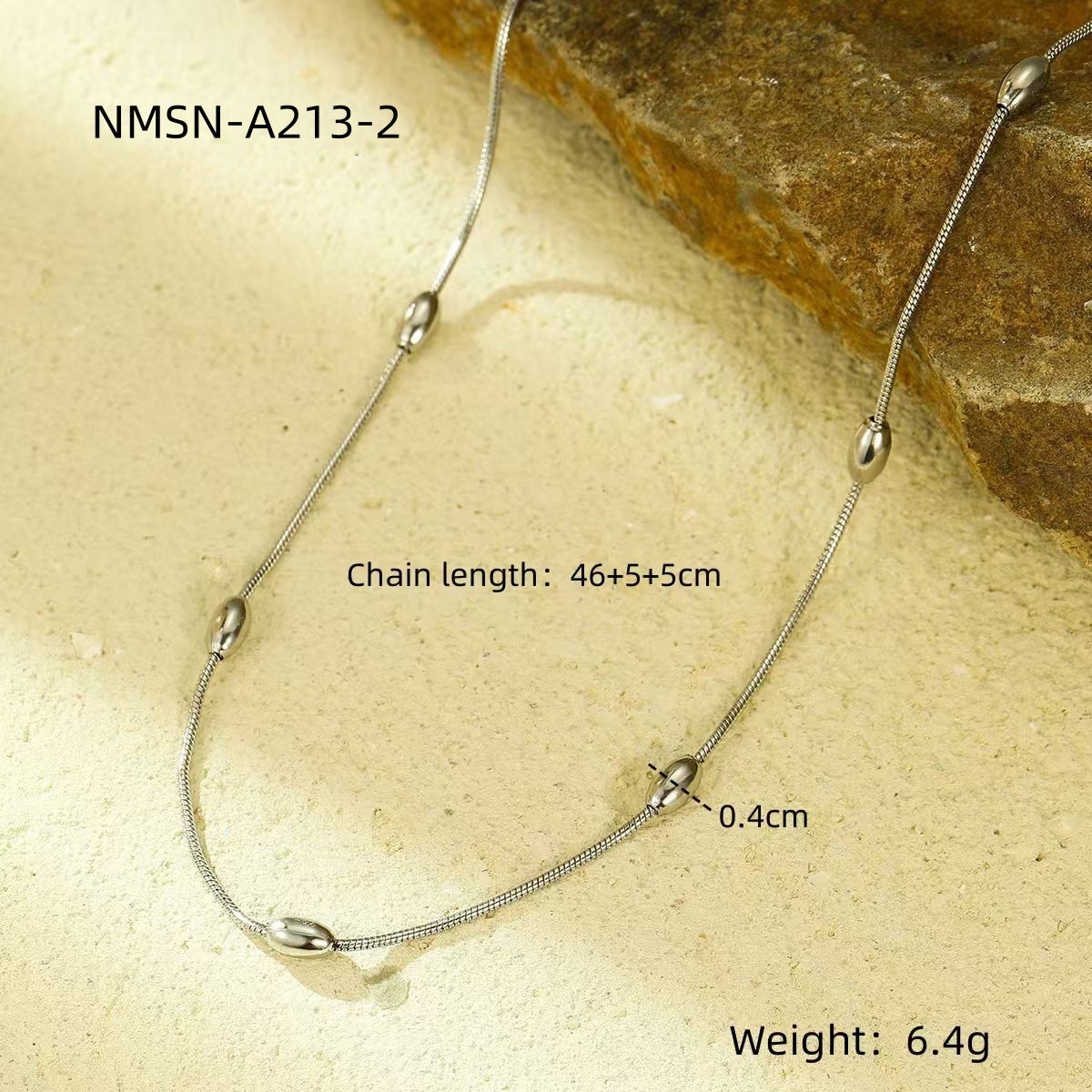 Collar Minimalista de Bola de Acero de Titanio Elegante para Mujer con Acabado Chapado