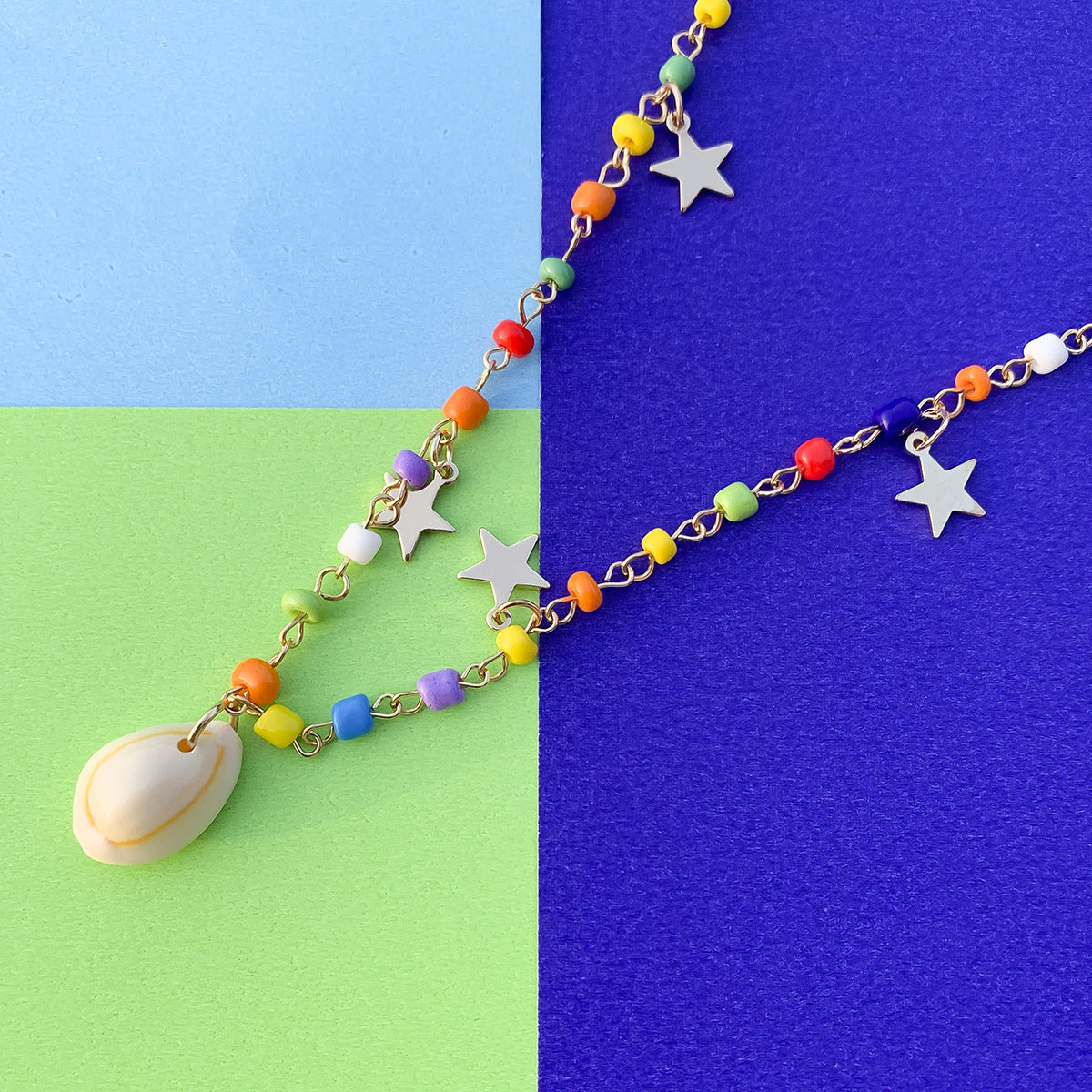 Bohemian Floral Letter Daisy Imitation Pearl Beaded Choker Necklace for Women
