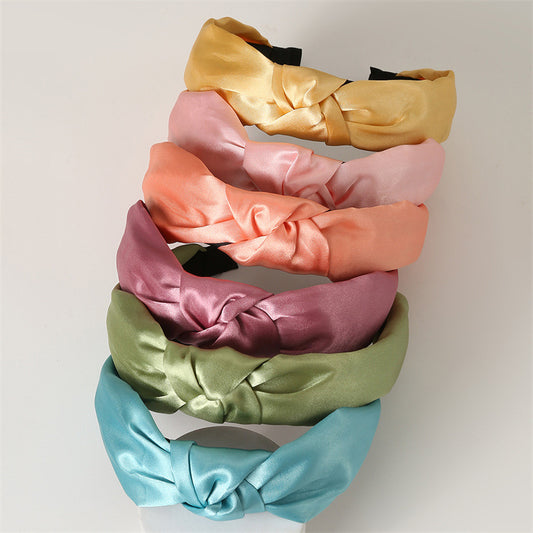 Cute Children's Satin Hairband with Bow Knot Design for Girls Aged 3 to 10 Years