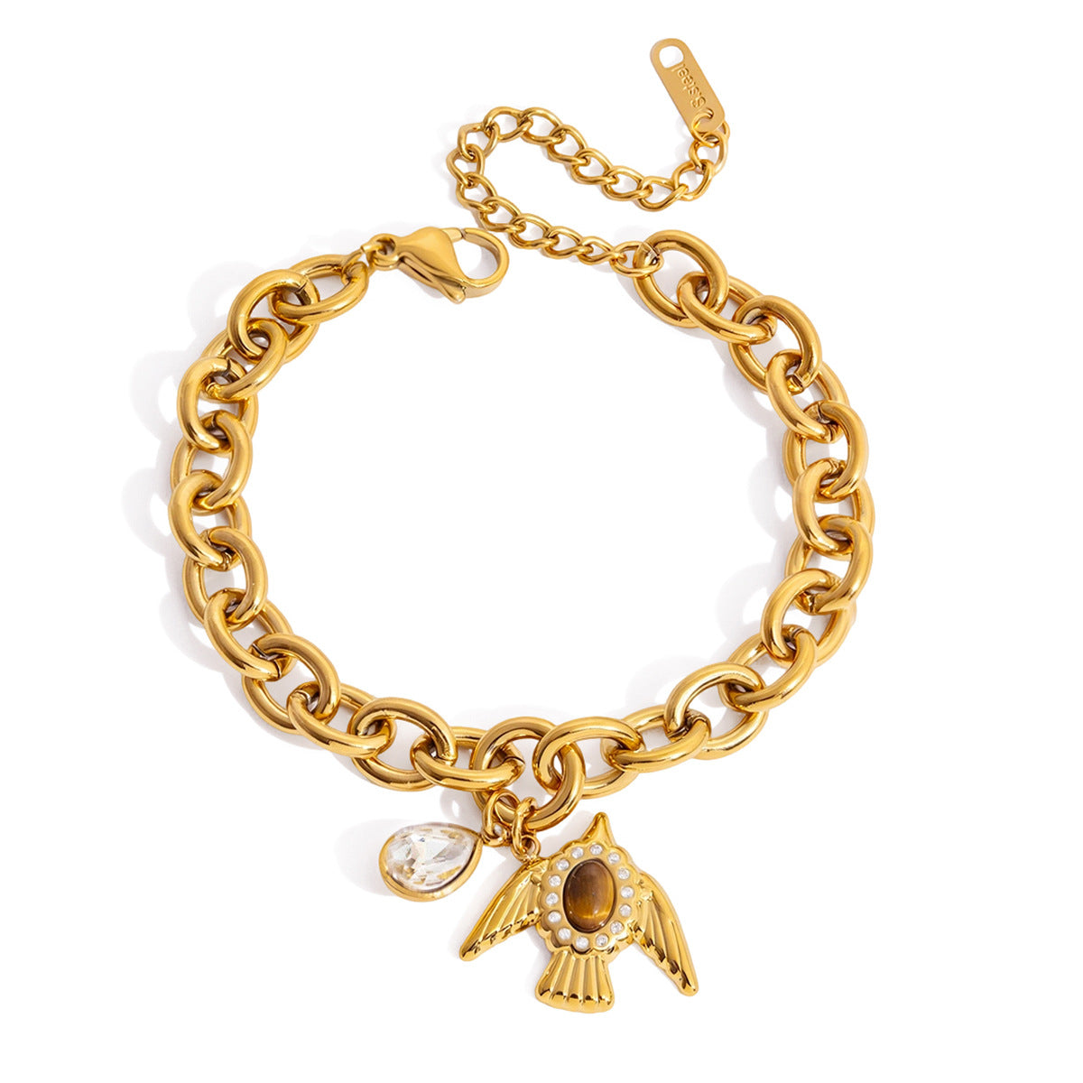 Bird Shaped Stainless Steel Plated Bracelet for Women