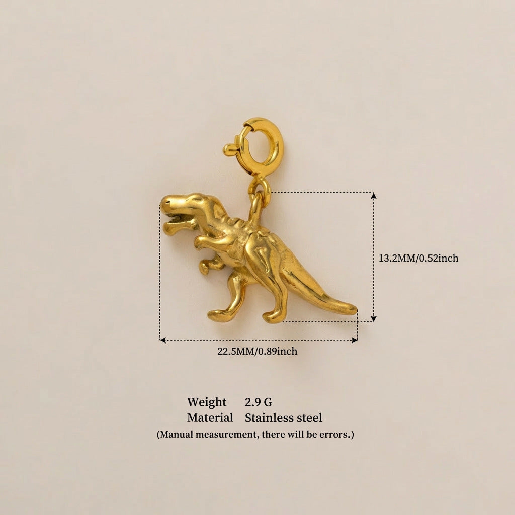 Vintage Cartoon Animal Geometric 18K Gold Plated Stainless Steel Charm Bar