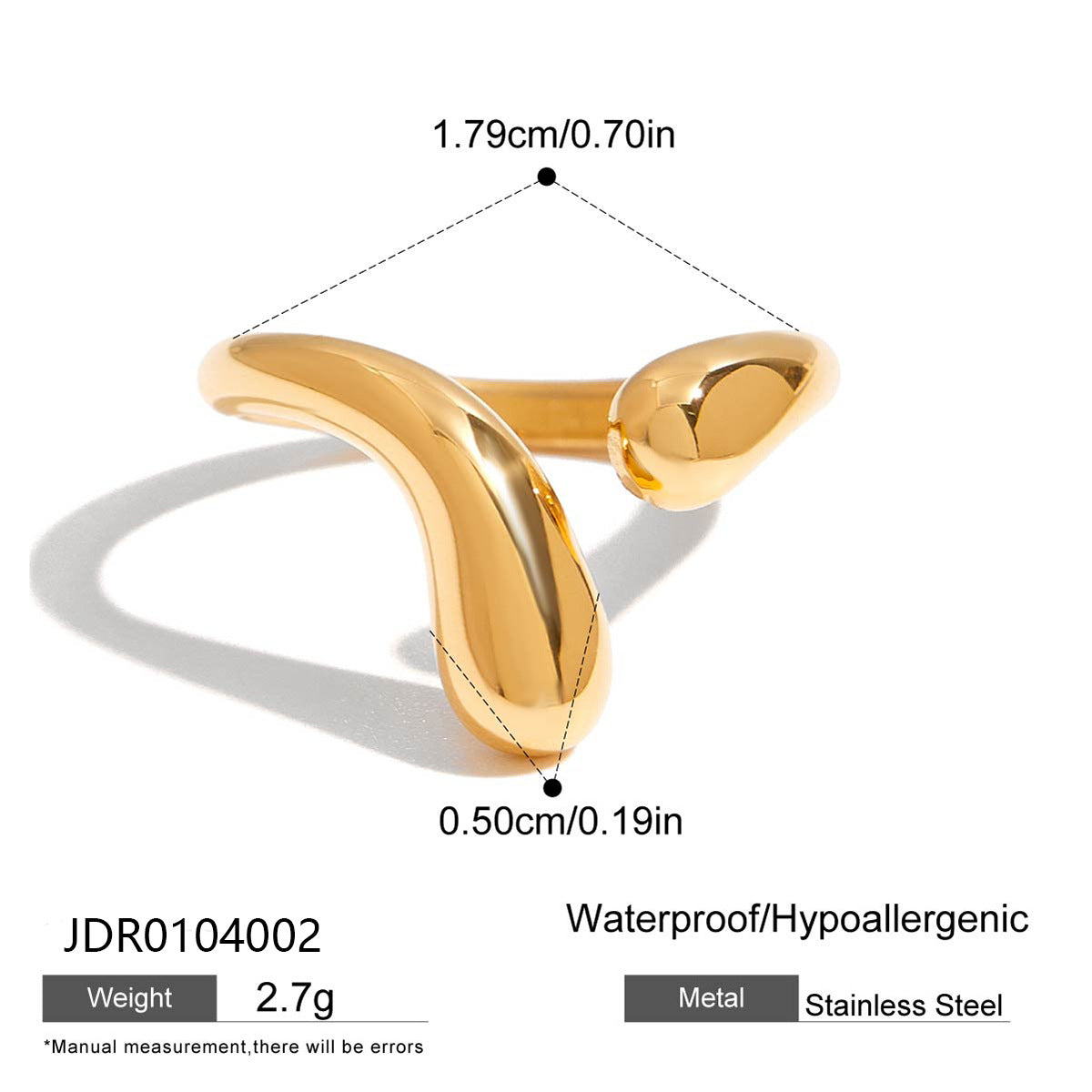 Anello Minimalista a Cuore in Acciaio al Titanio con Finitura Galvanizzata per Donna, Fascia alla Moda Leggera e Resistente allo Sbiadimento