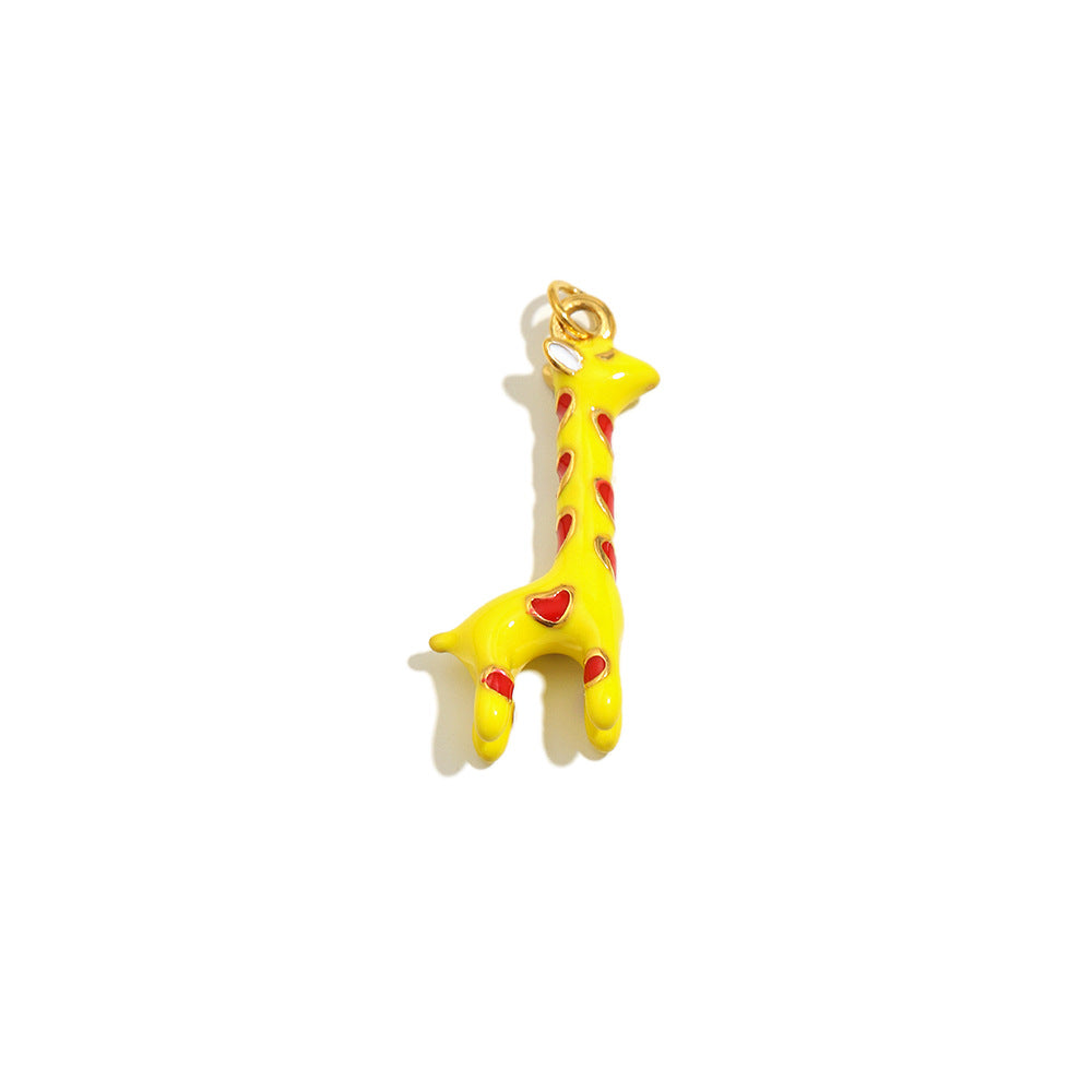 18K Gold Plated Drip Oil Animal Shape Stainless Steel Charm Bar