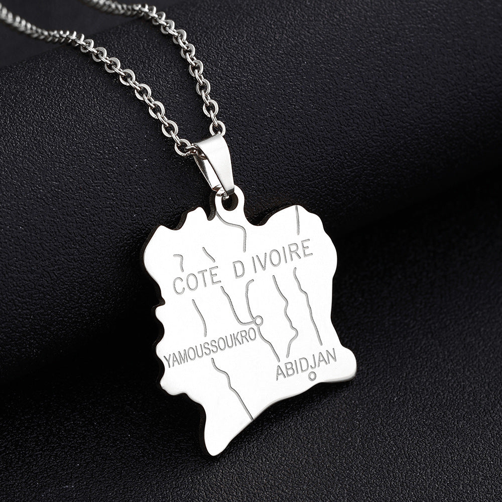 Collana Pendente Geometrica Minimalista in Acciaio Inossidabile con Finitura Smaltata Unisex