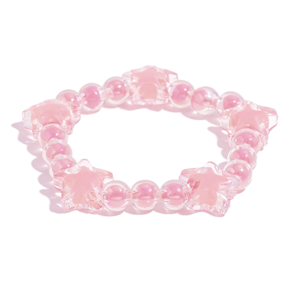 Minimalist Star-Shaped Acrylic Bracelet in Jelly Colors Geometric Fashion Accessory for Women