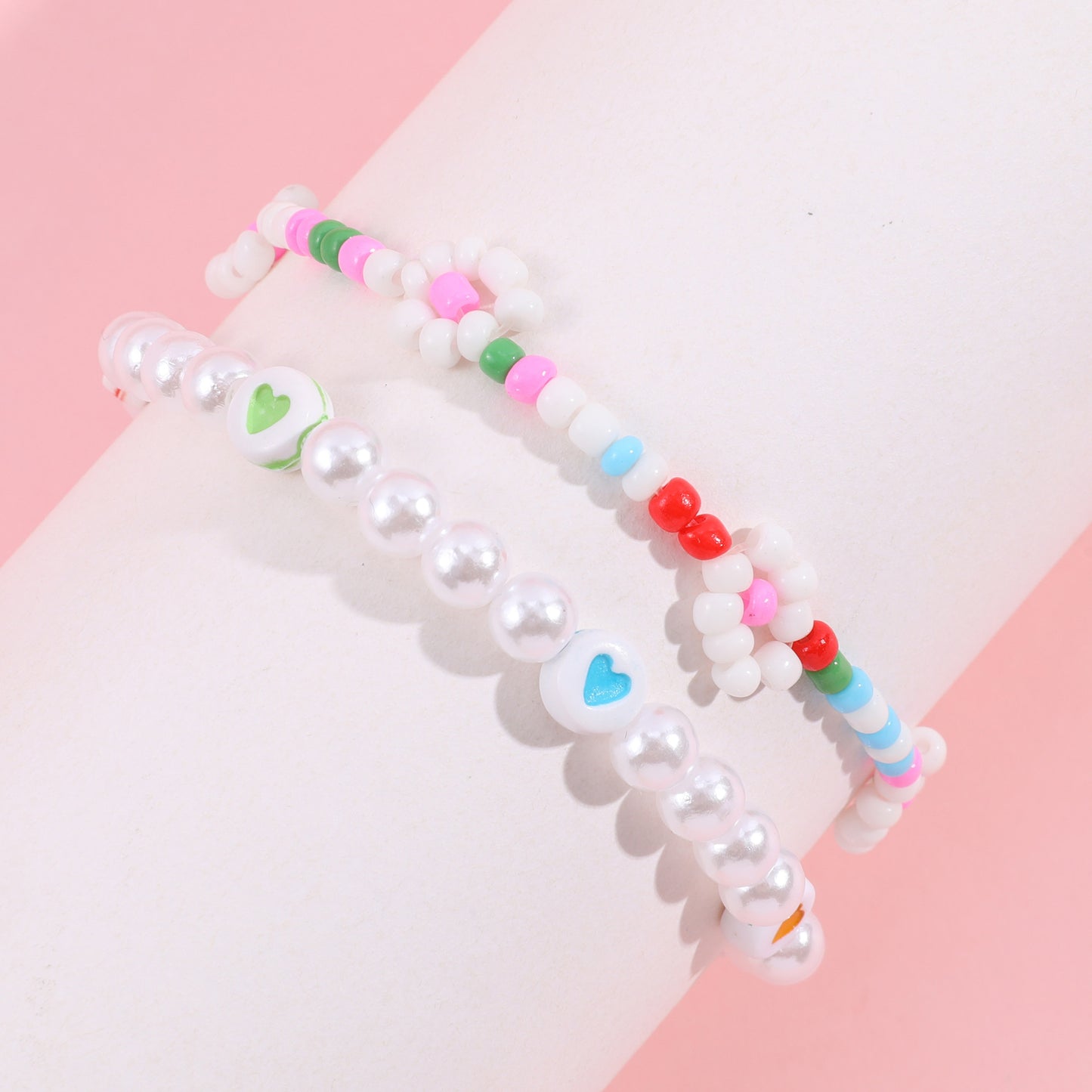 Set di Braccialetti con Margherite e Perline a Cartone Animato per Bambini Bracciali in Resina e Plastica Fatti a Mano