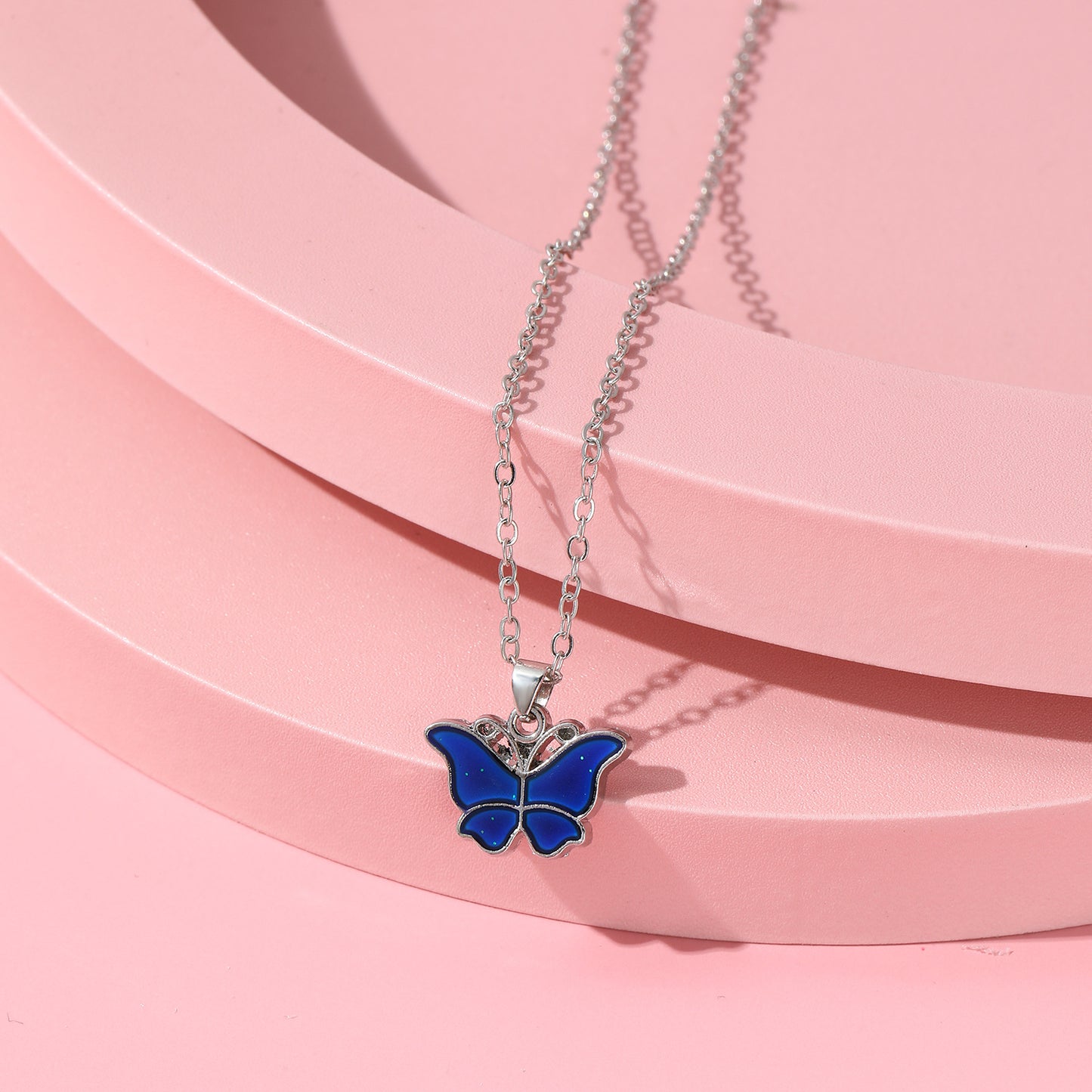 Collana con Pendente Dinosauro Che Cambia Colore in Stile Cartone Animato per Bambini in Lega con Finitura Smaltata e Catena a Croce