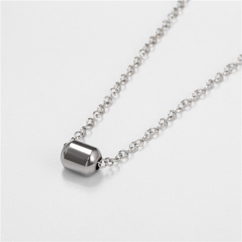 Minimalist Hip-hop Streetwear Geometric Titanium Steel Necklace with Stainless Steel Pendant Curb Chain Unisex
