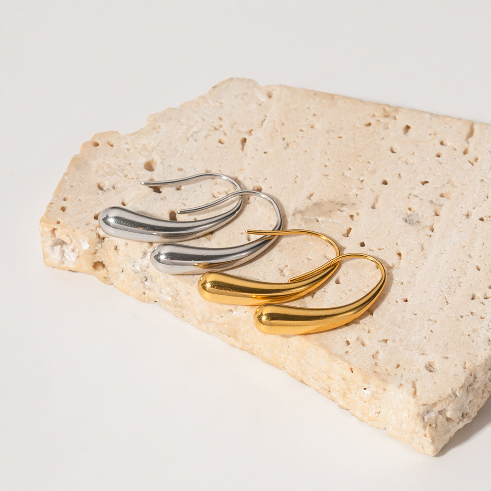 Irregular Geometric Stainless Steel Earrings with Gold Plating for Women, Instagram-Inspired Fashion Jewelry