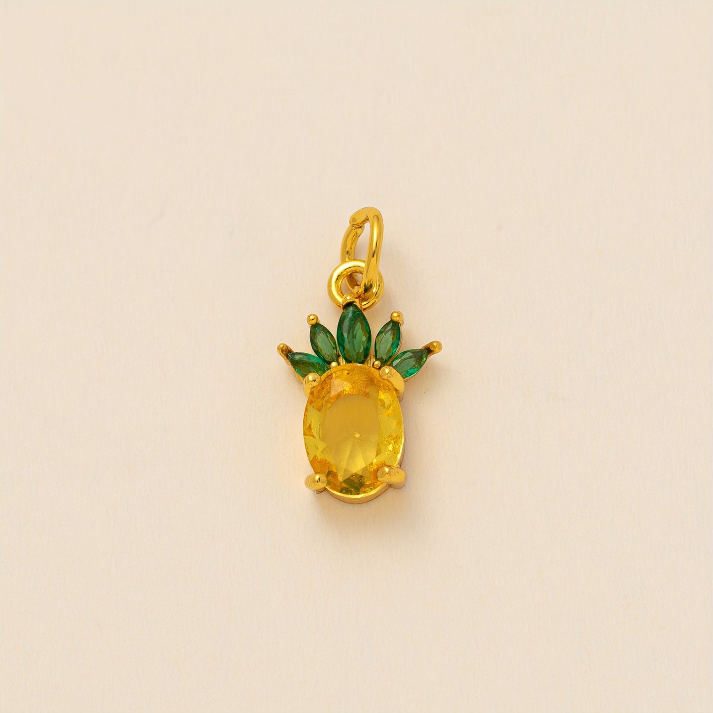 Minimalist Floral Print Brass PVD Plated Charm Bar