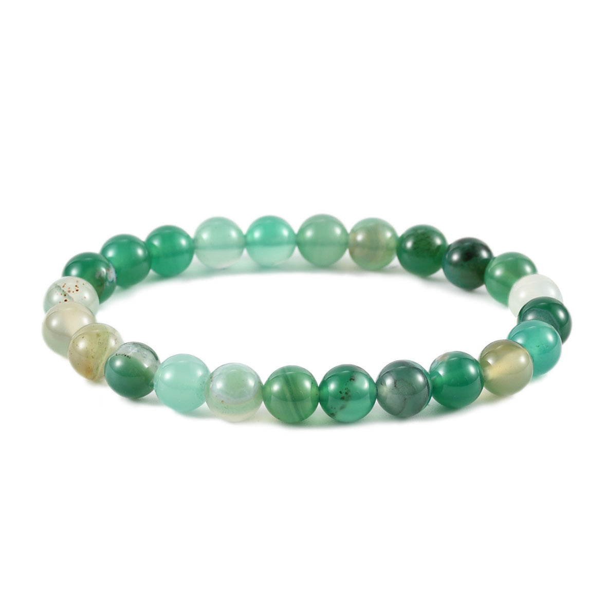 Geometric Natural Stone Agate Beaded Bracelet Unisex Handmade Jewelry