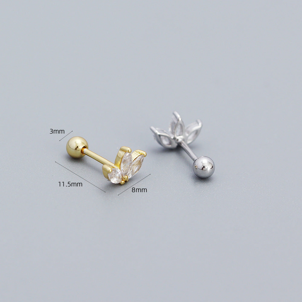 Sweet Elegant Floral 925 Sterling Silver Earrings