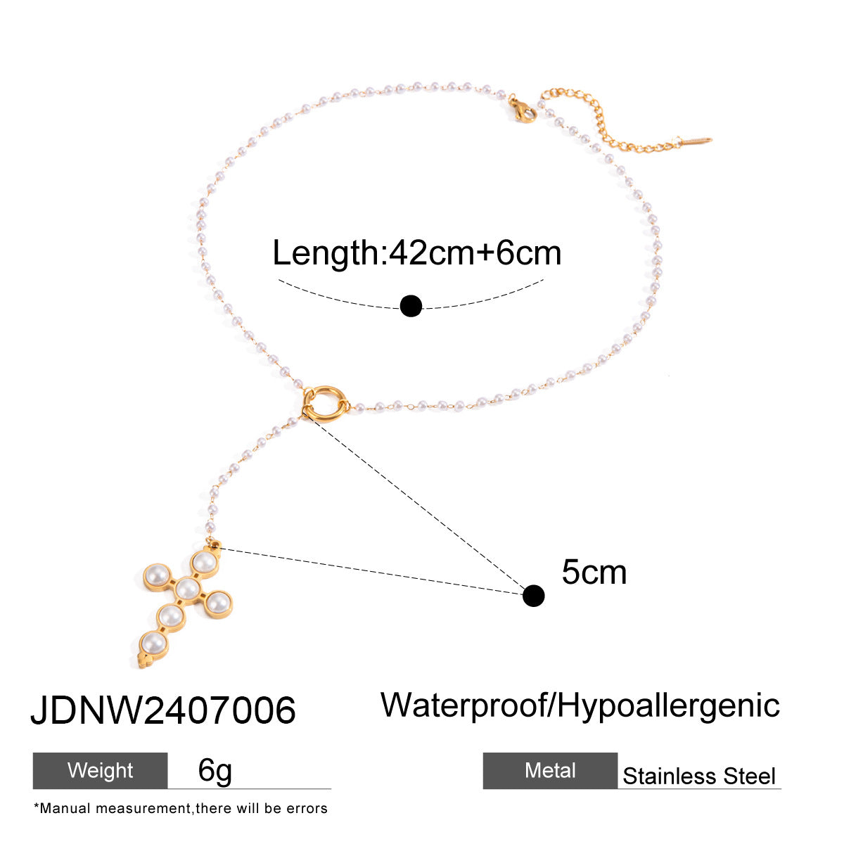 Elegant Cross Geometric Stainless Steel Necklace with Cubic Zirconia and Titanium Steel Pendant for Women