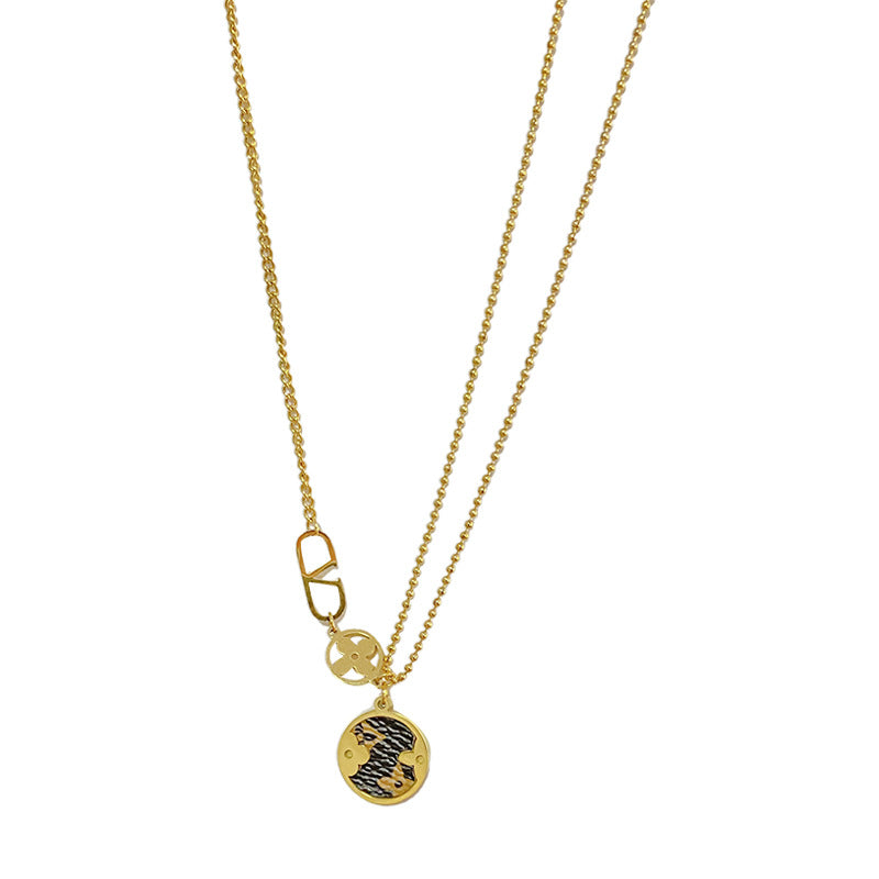 Vintage Geometric Titanium Steel Plated Necklace Unisex