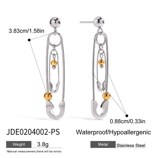 Minimalist Elegant Letter Plated Stainless Steel Earrings