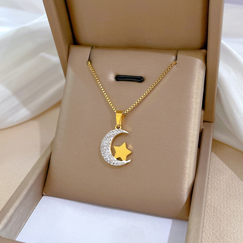 Collar Minimalista de Acero de Titanio Geométrico con Dije de Acero Inoxidable 304 Bañado para Unisex