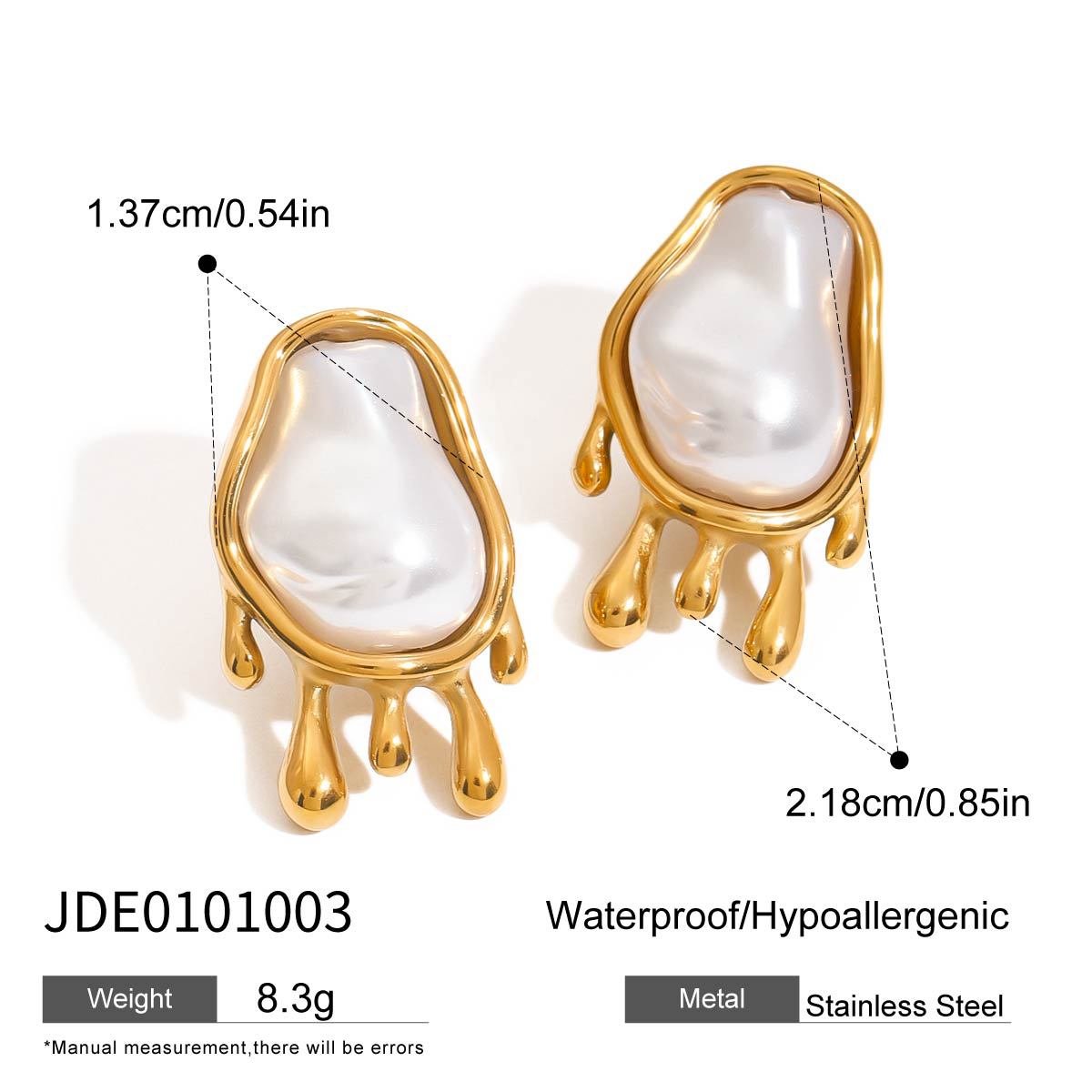Elegant Pearl Inlay Plated Stainless Steel and Titanium Steel Jewelry Set for Women
