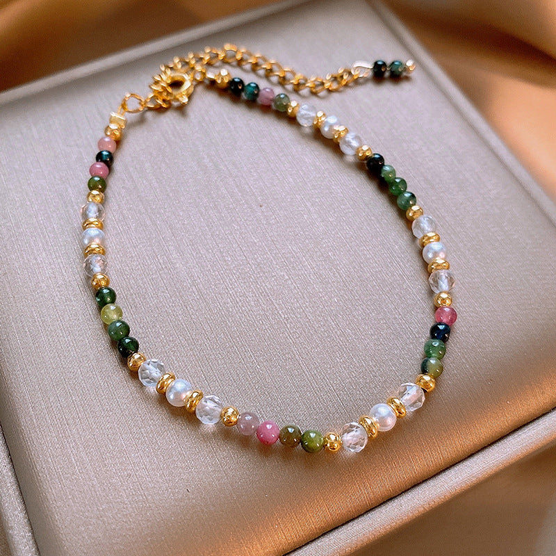 Vintage Ethnic Geometric Round Alloy Beaded Bracelet for Women
