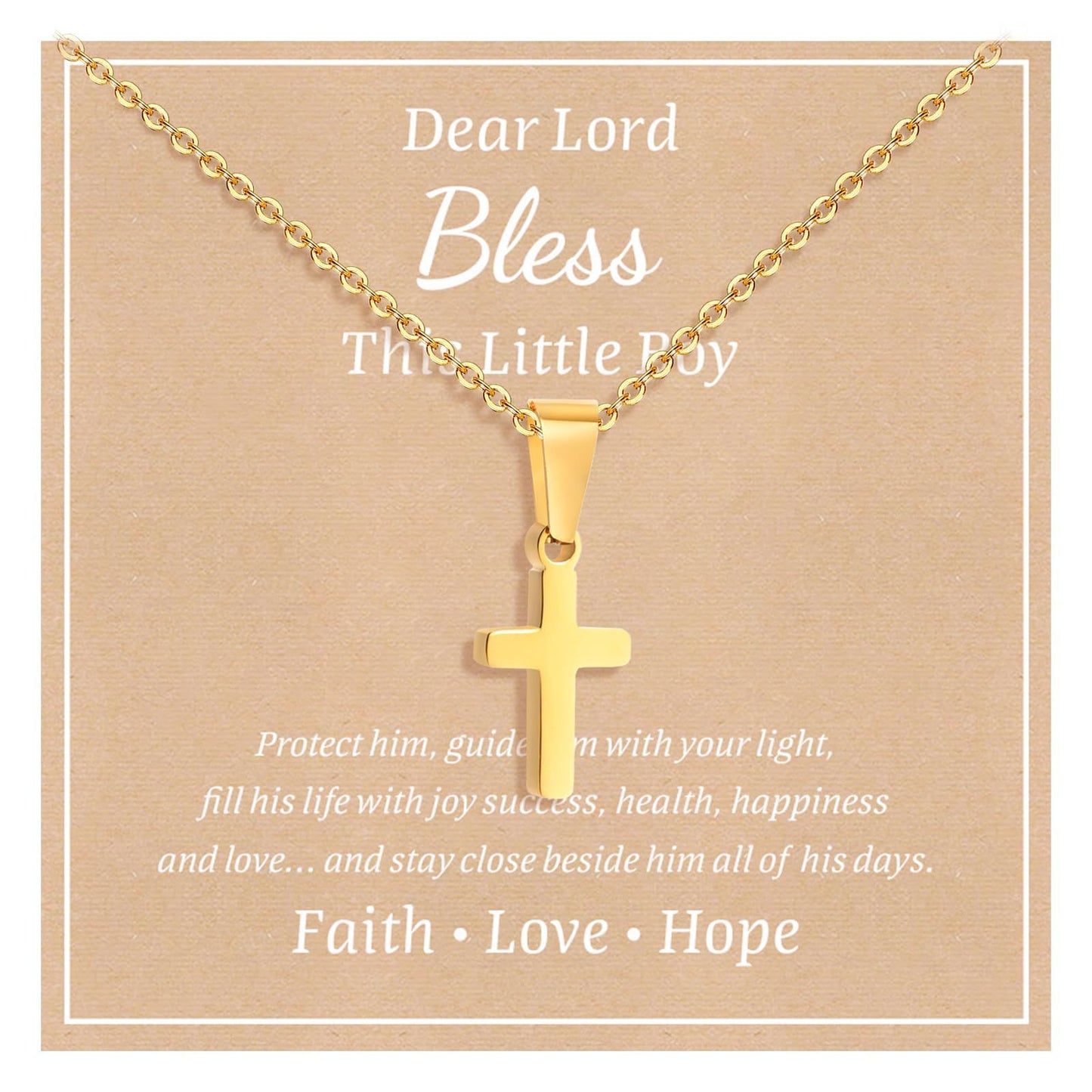 Minimalist Cross Stainless Steel Curb Chain Necklace Unisex