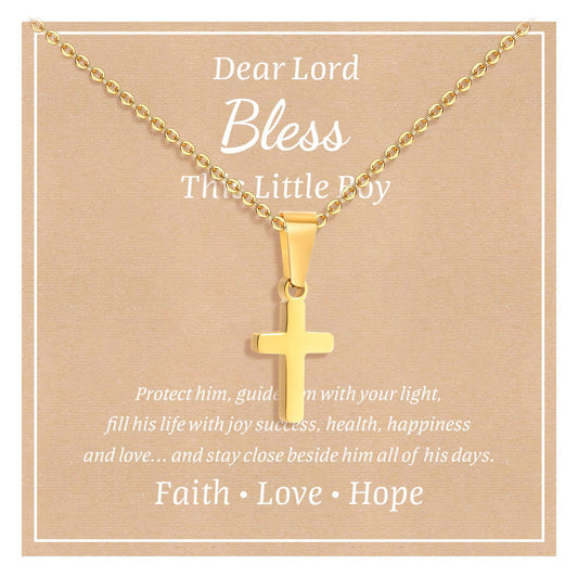 Minimalist Cross Stainless Steel Curb Chain Necklace Unisex