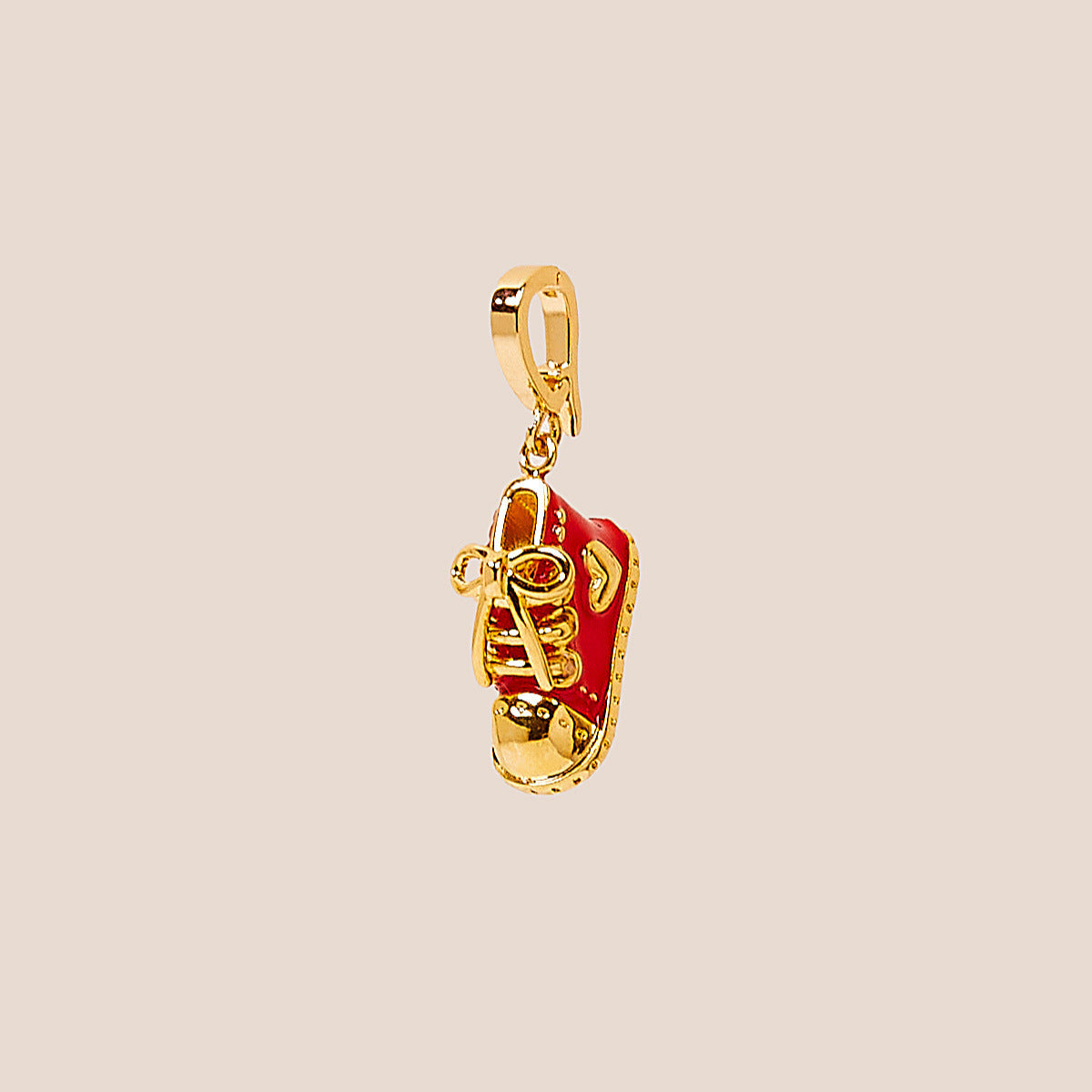 Colgante Corazón Oso Vintage de Acero Inoxidable con Baño de Oro PVD