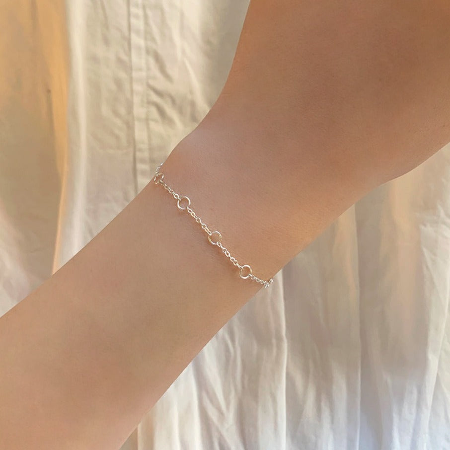 Bracciale da donna in argento sterling S925 con nodo minimalista e finitura placcata