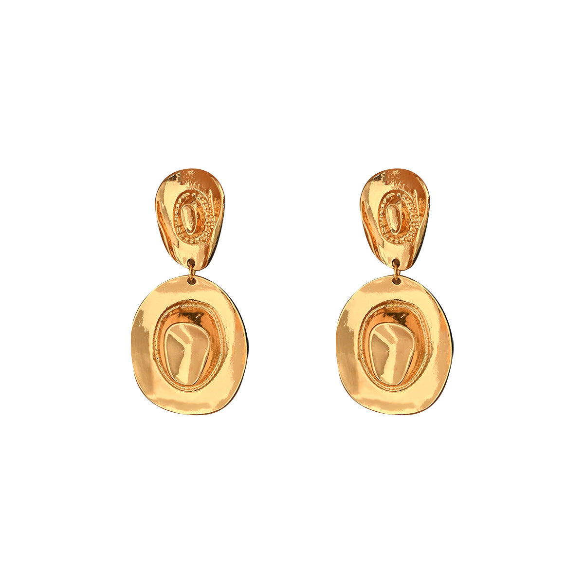 Orecchini a perno geometrici minimalisti in lega di zinco con placcatura ecologica per donna, orecchini alla moda e versatili in stile lussuoso