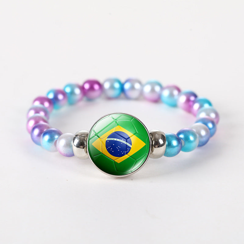 Bracciale unisex rotondo geometrico con perline di cristallo