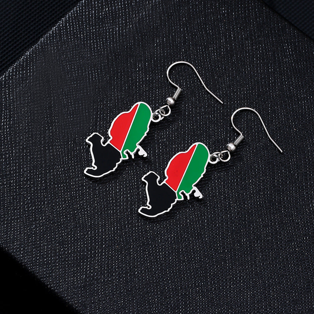 Orecchini pendenti a gancio in acciaio inossidabile a fantasia etnica geometrica vintage, unisex