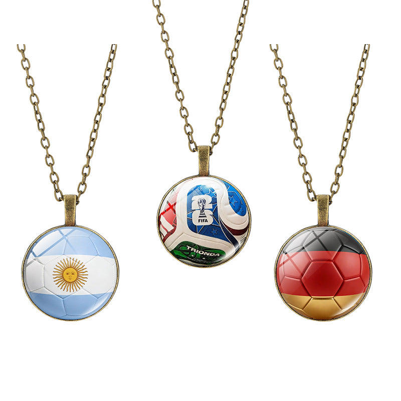 Sporty Round Geometric Alloy Plated Pendant Necklace with Crystal Charm for Unisex