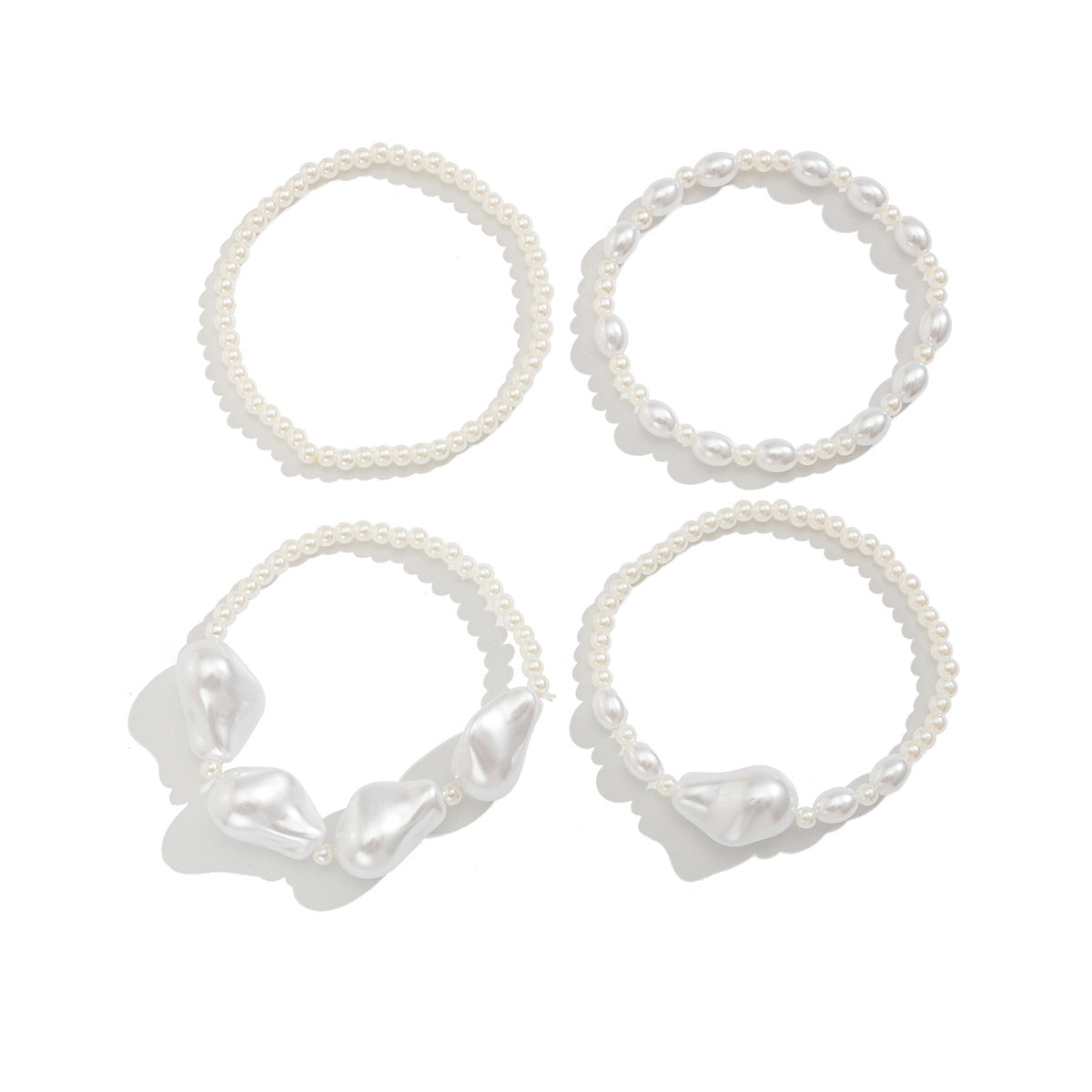 Pulsera geométrica redonda de estilo punk para mujer con cuentas y acabado galvanizado
