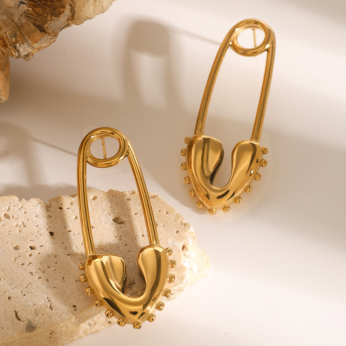 18K Gold Plated Heart Stainless Steel Earrings