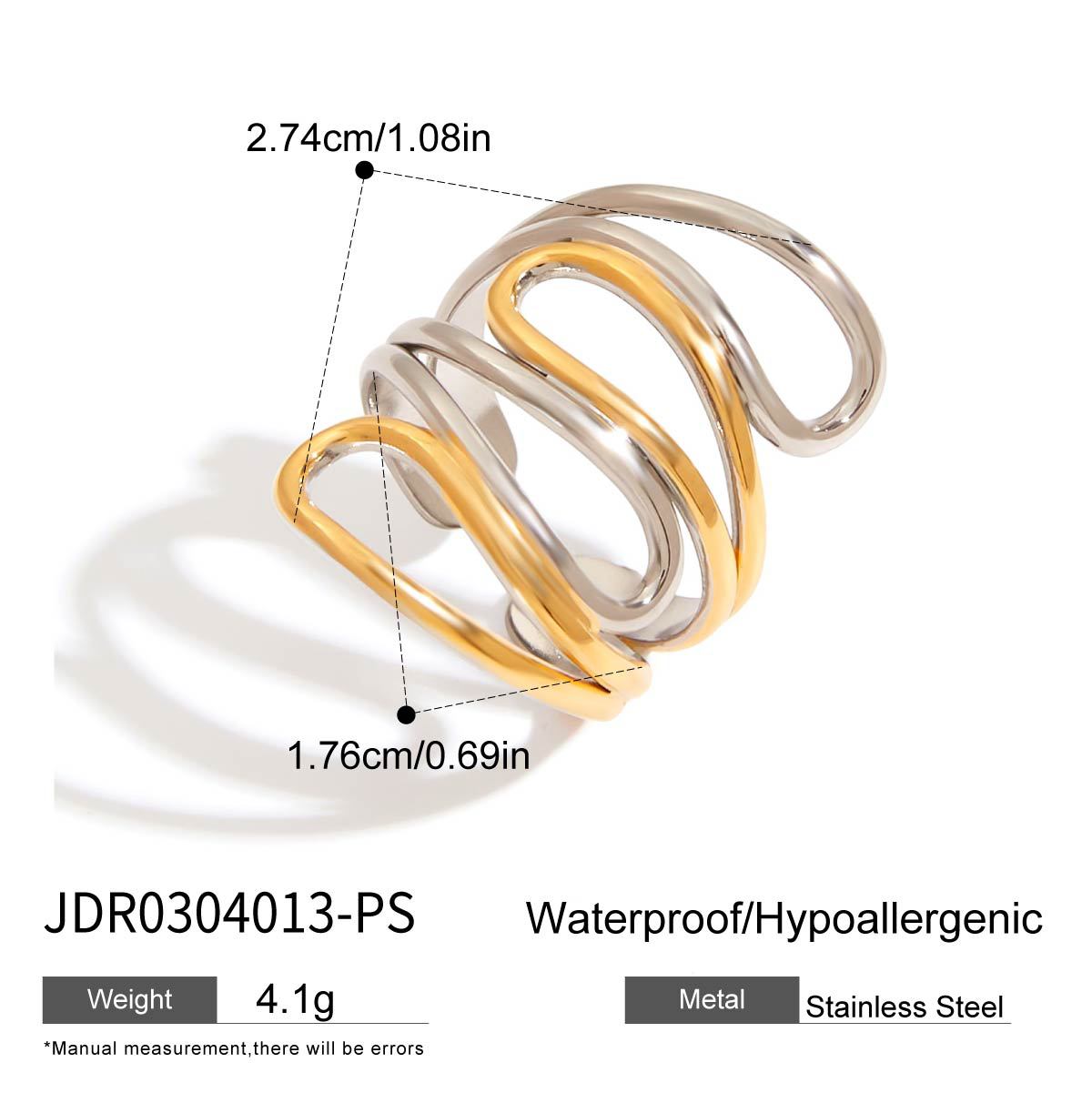 Anello placcato in acciaio inossidabile a forma geometrica da donna con accento a stella, accessorio di moda minimalista